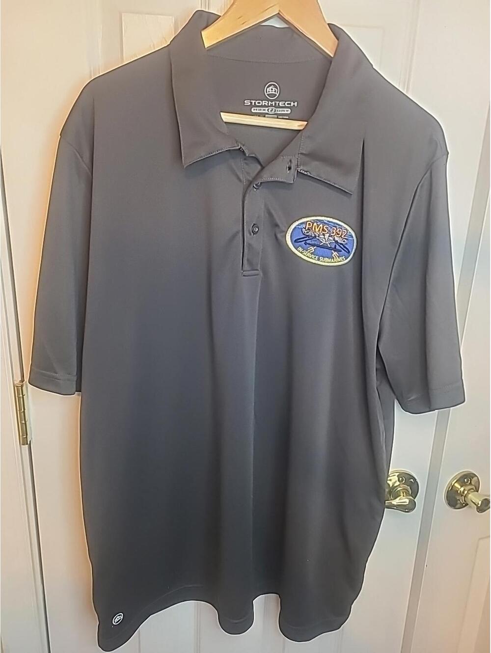 Stormtech PMS 392 In Service Submarines Dark Grey Mens Polo Shirt Size 2XL
